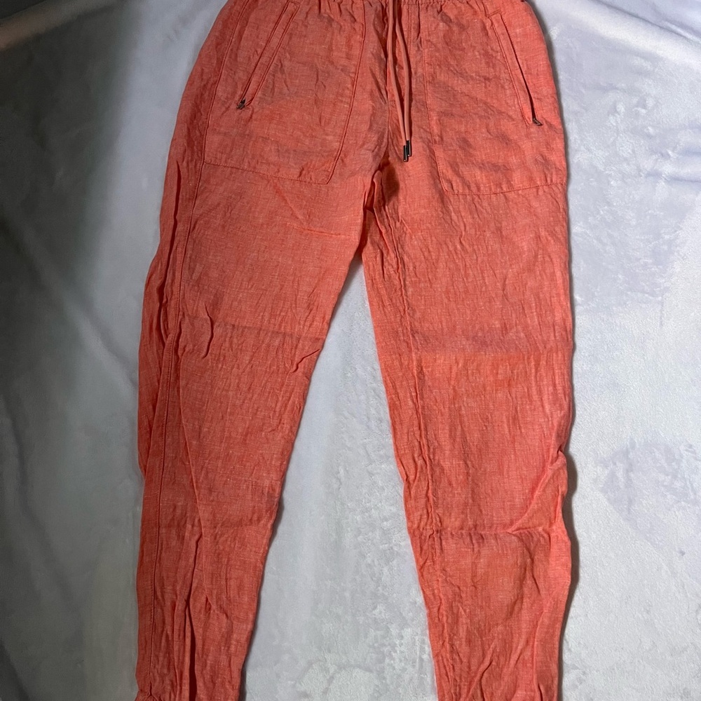 Athleta Coral Linen Jogger Pants